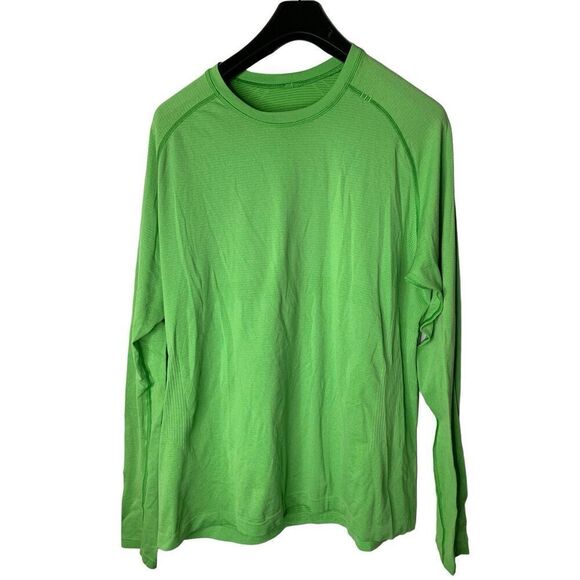 Lululemon long sleeve athletic running gym shirt green men's size XL - Picture 1 of 4